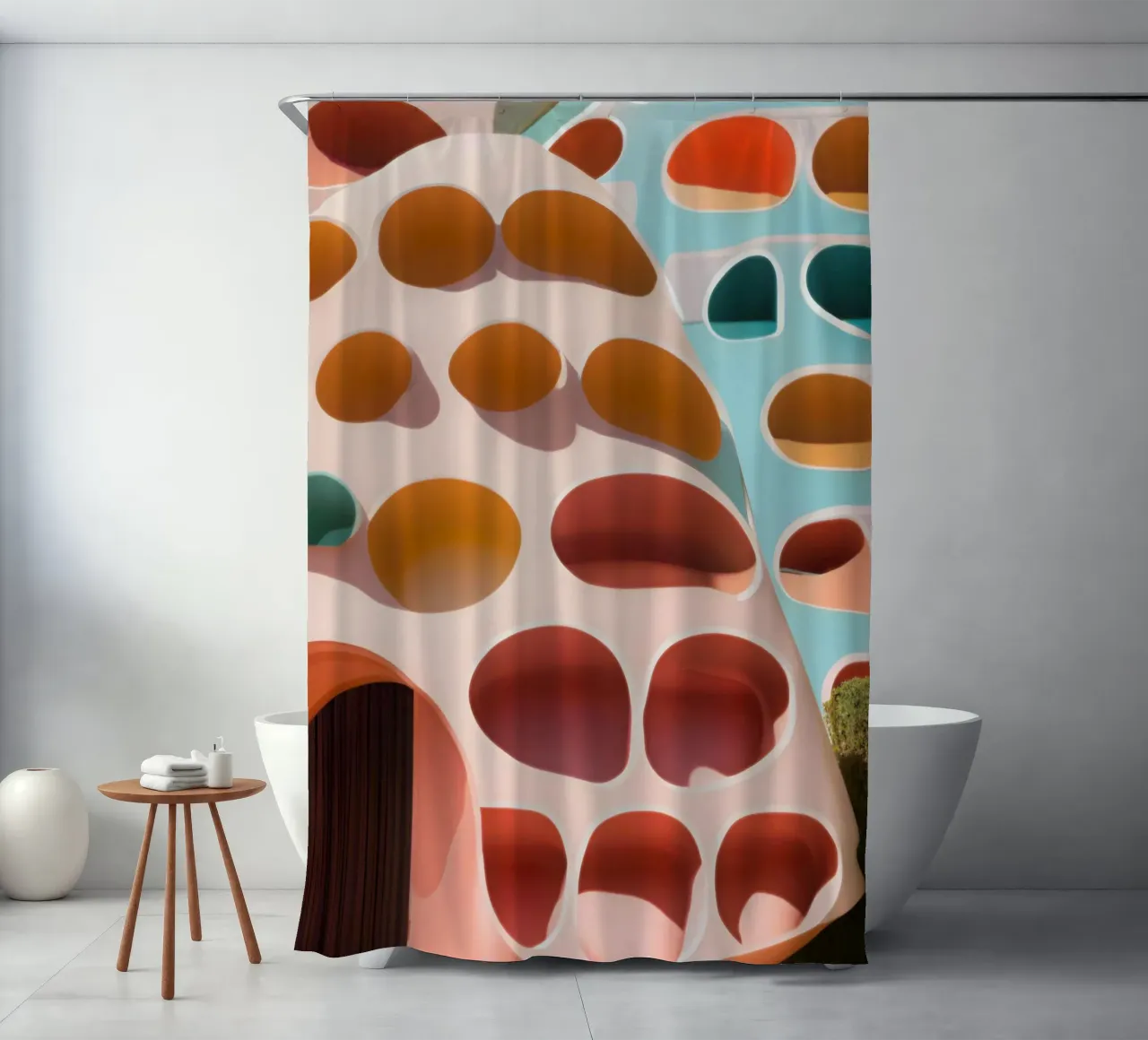 Architectural palette shower curtain by ICONICA Art Studio