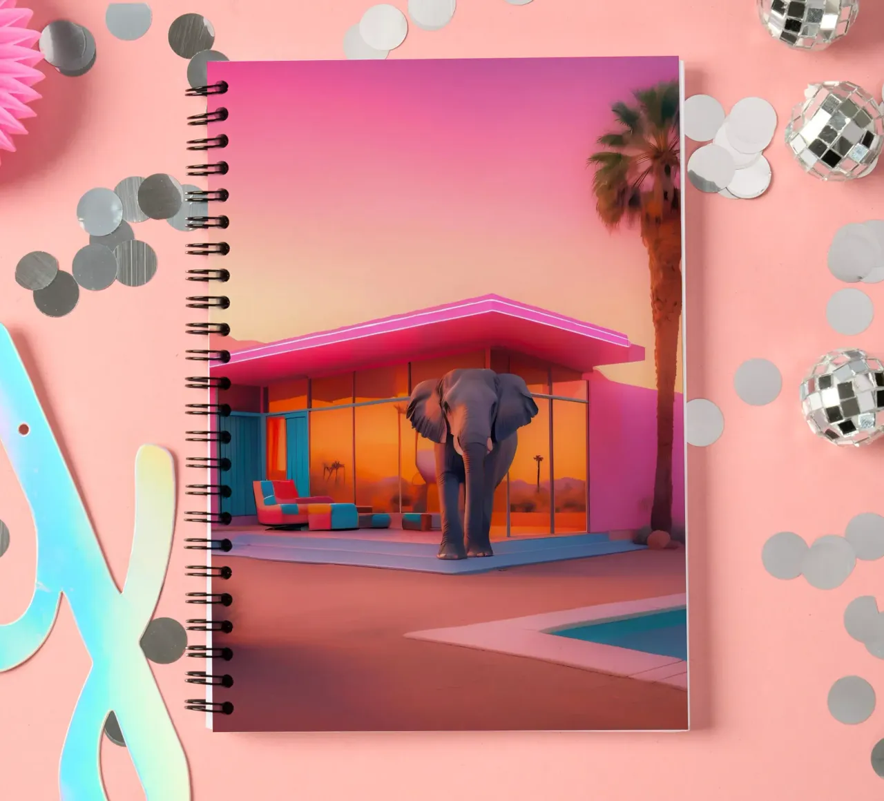 Refuge des Seventies spiral notebook by ICONICA Art Studio