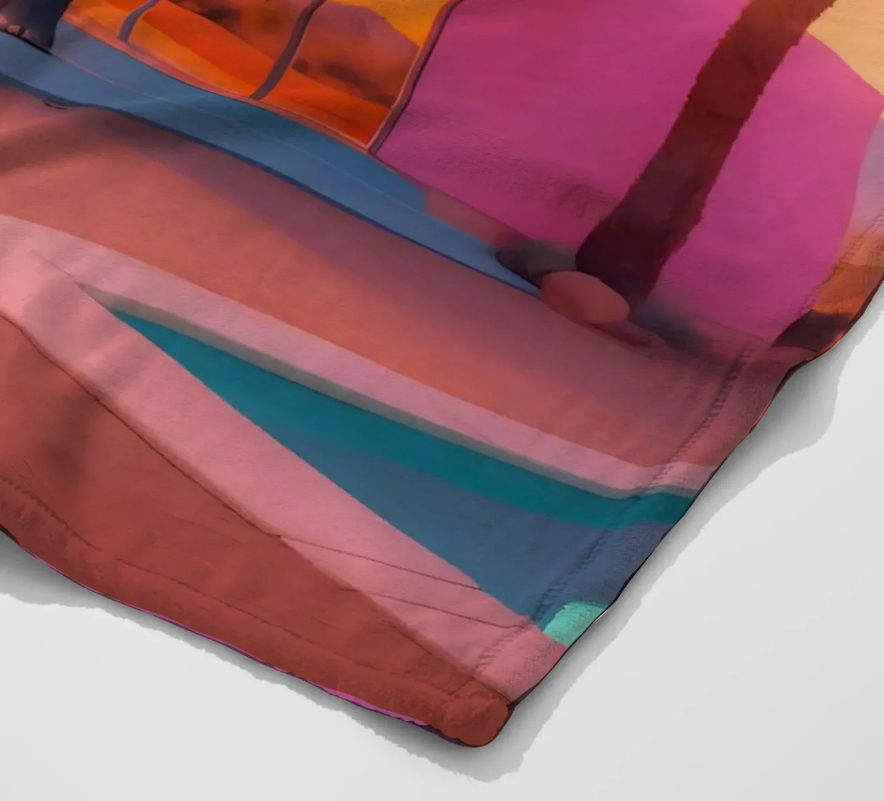 Refuge des Seventies fleece blanket by ICONICA Art Studio