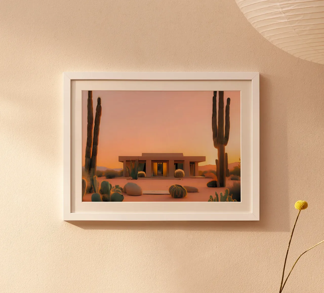 Casa nel deserto poster con telaio in legno da ICONICA Art Studio