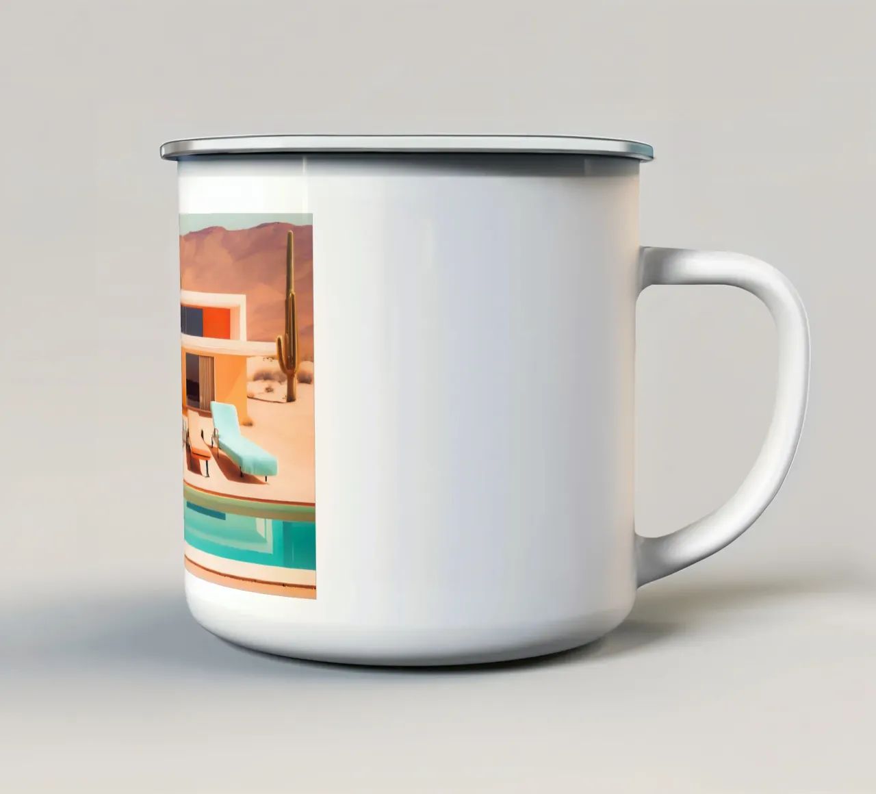 Un'oasi retrò e vintage tazza in smalto da ICONICA Art Studio