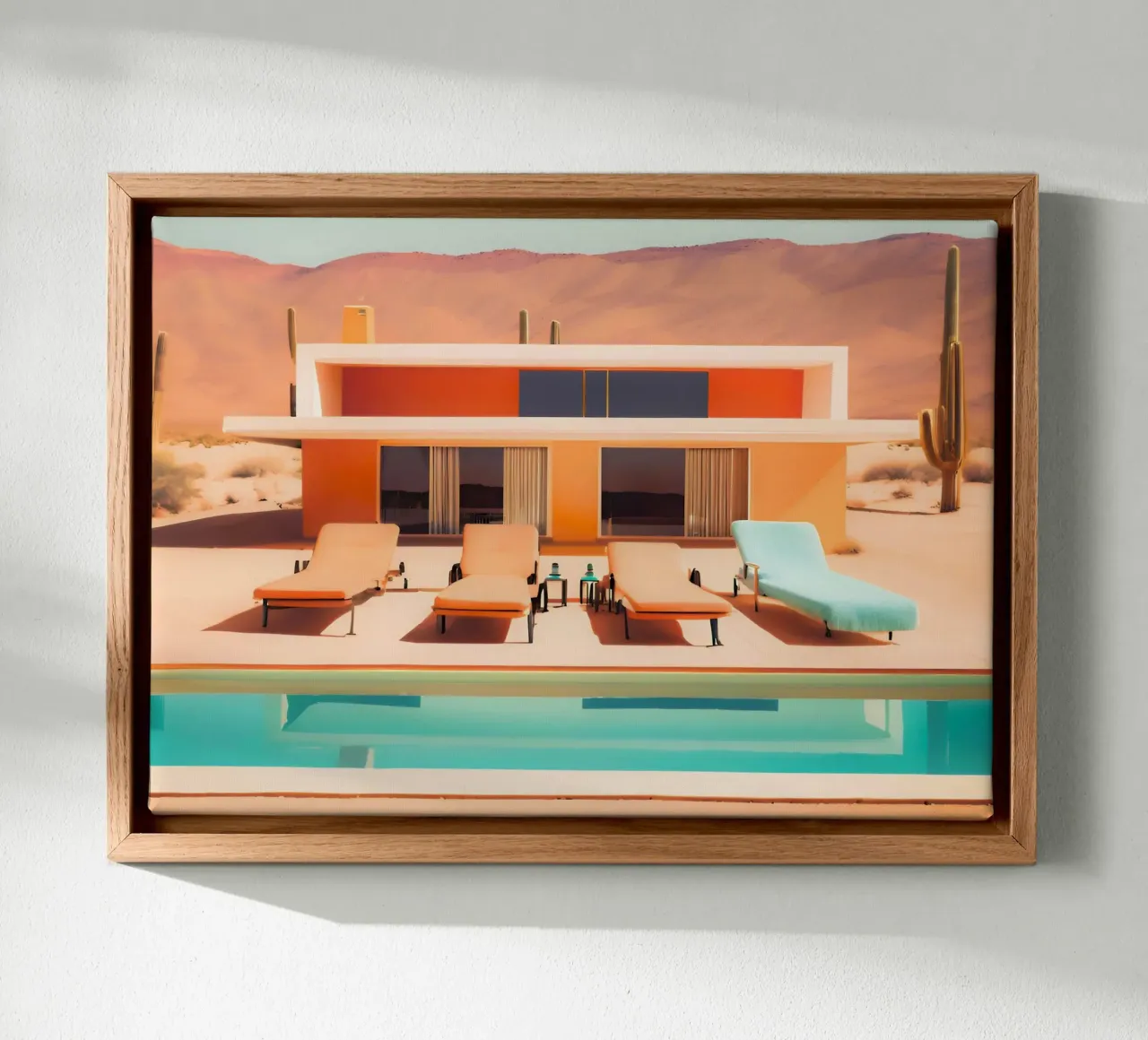 Un'oasi retrò e vintage tela con Cornice a cassetta da ICONICA Art Studio