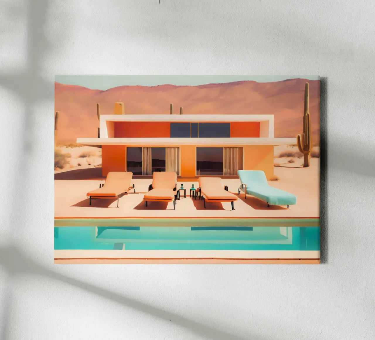 Un'oasi retrò e vintage tela con Cornice a cassetta da ICONICA Art Studio