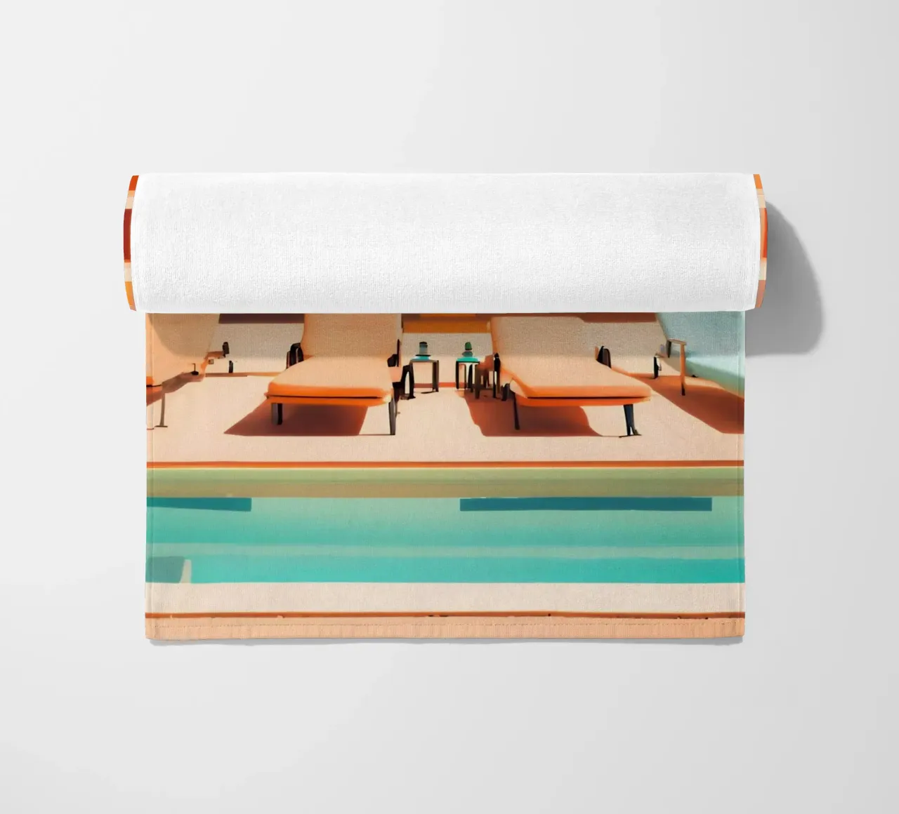 Retro vintage oasis beach towel by ICONICA Art Studio