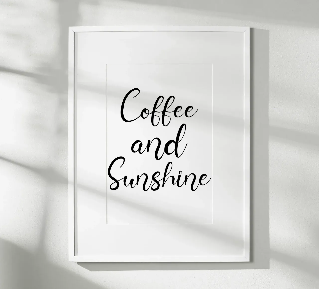 Coffee and Sunshine poster con telaio in legno da Shark Printables