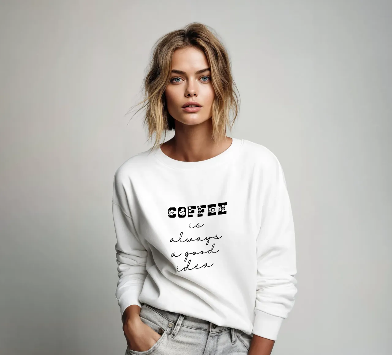 Coffee is Always a Good Idea sweat de Shark Printables