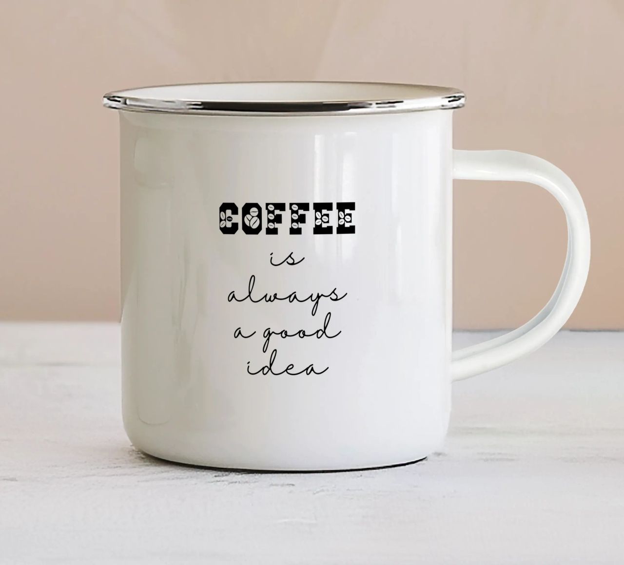 Coffee is Always a Good Idea tazza in smalto da Shark Printables