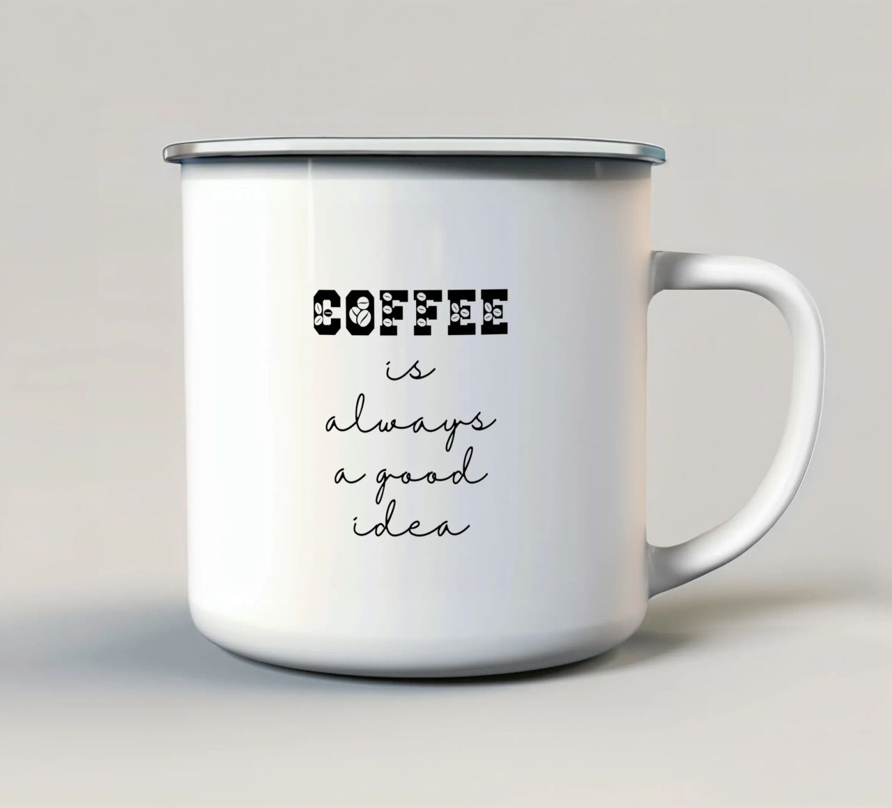 Coffee is Always a Good Idea tazza in smalto da Shark Printables