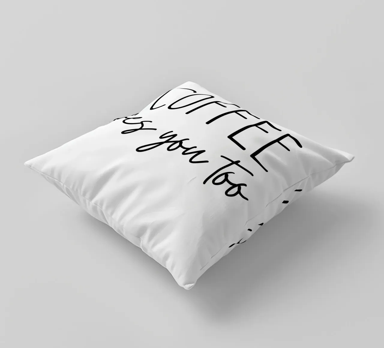 Coffee Loves You Too decorative cushion by Shark Printables