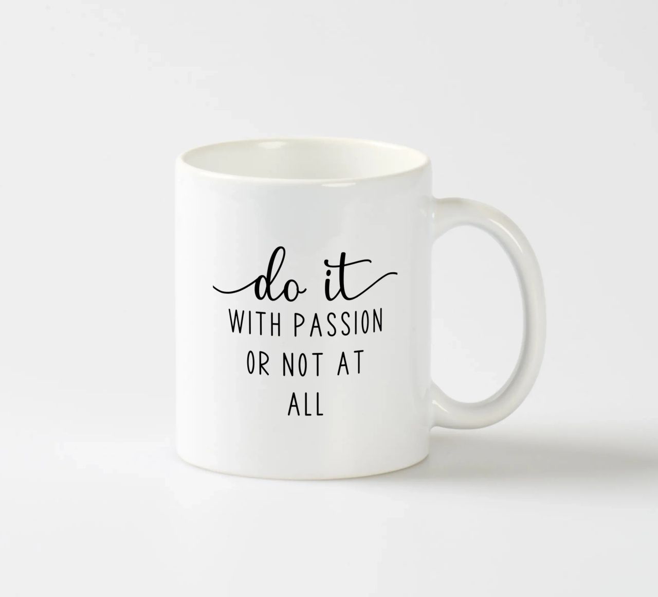 Do it With Passion or Not at All Motivational tazza in ceramica da Shark Printables