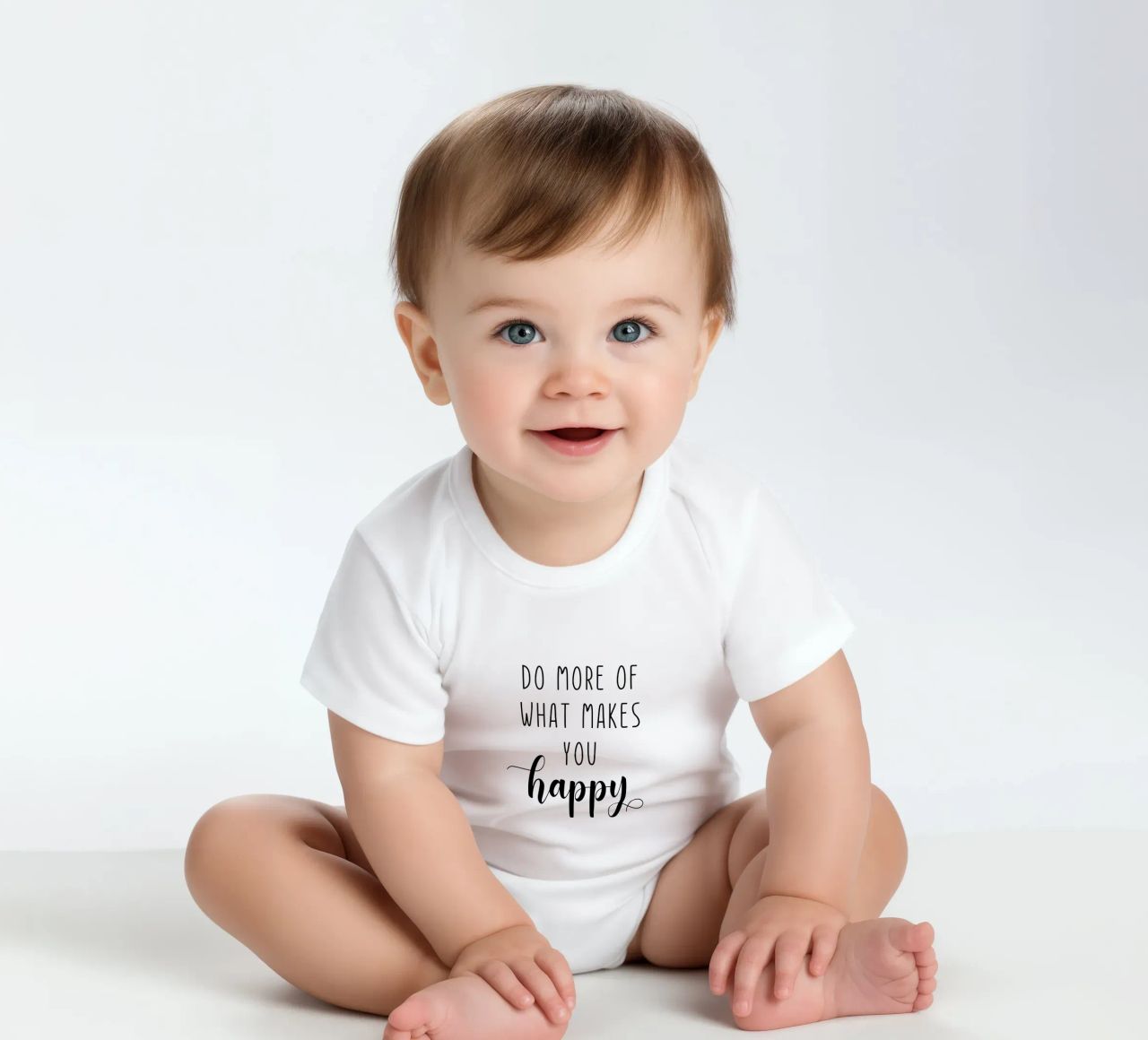 Do More of What Makes You Happy Motivational body neonato maniche corte da Shark Printables
