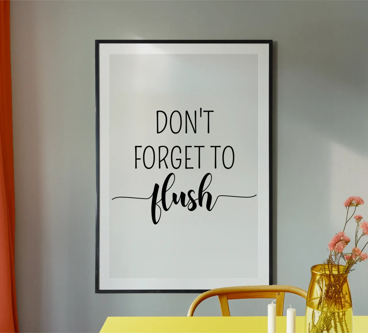 Don’t Forget to Flush Funny Bathroom carta hahnemühle da Shark Printables