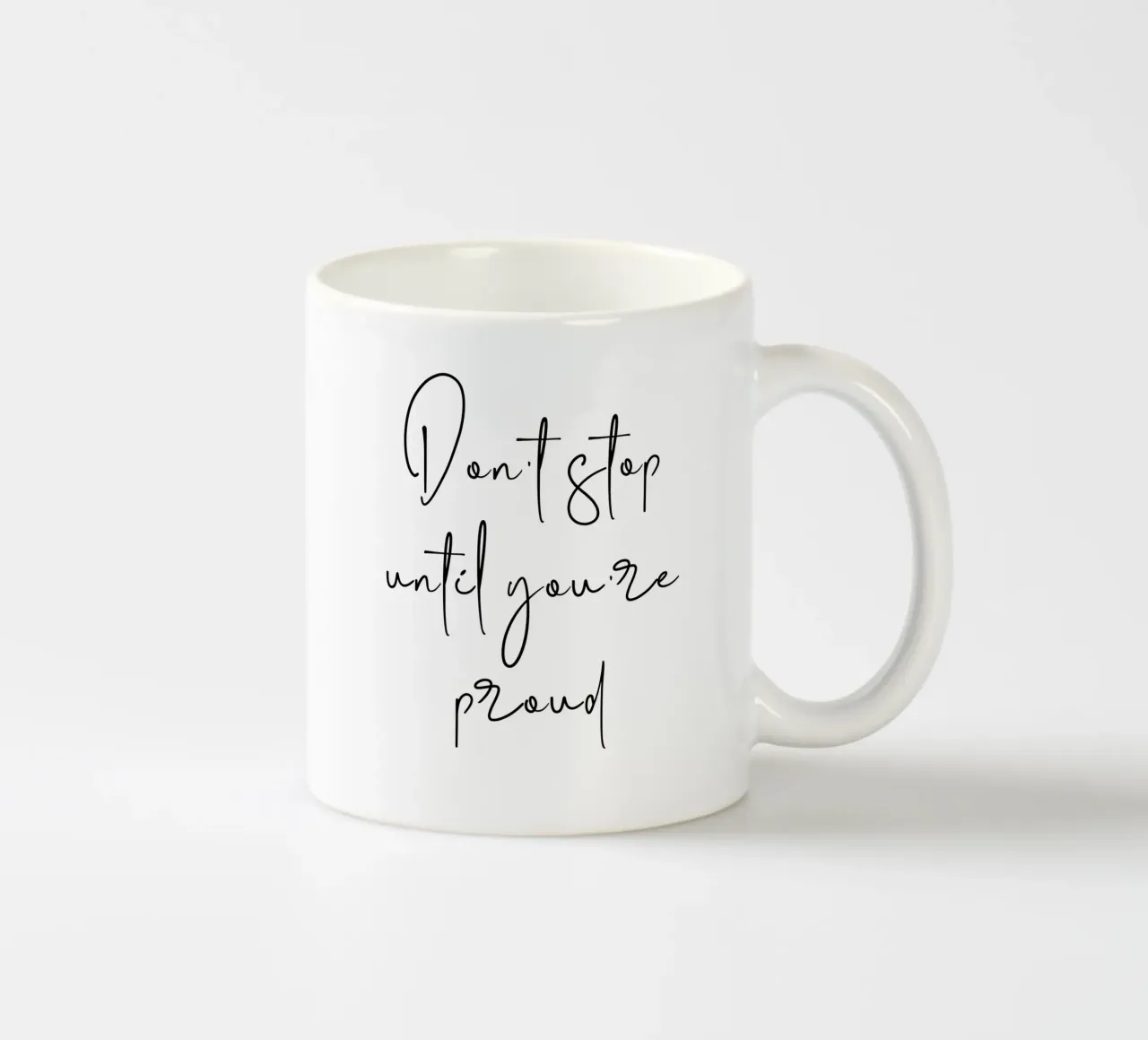 Don’t Stop Until You’re Proud Motivational tazza in ceramica da Shark Printables