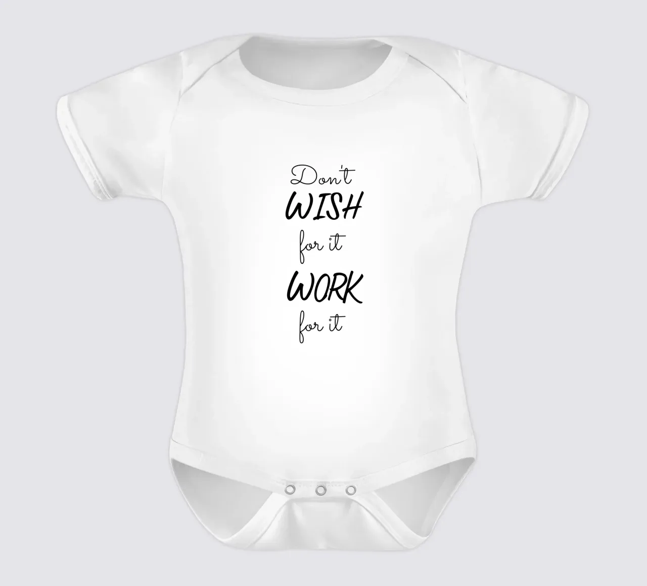 Don’t Wish for It Work for It Motivational body de bebé de Shark Printables