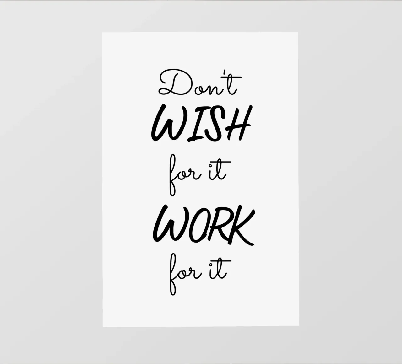 Don’t Wish for It Work for It Motivational lámina retroiluminada de Shark Printables