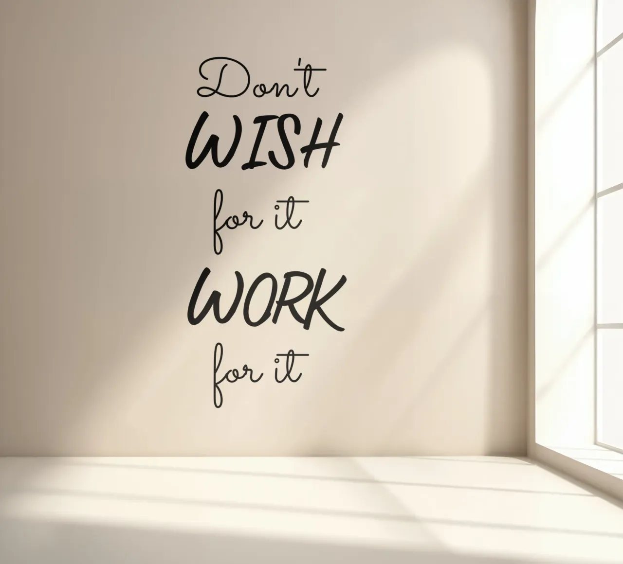 Don’t Wish for It Work for It Motivational papier peint photo de Shark Printables