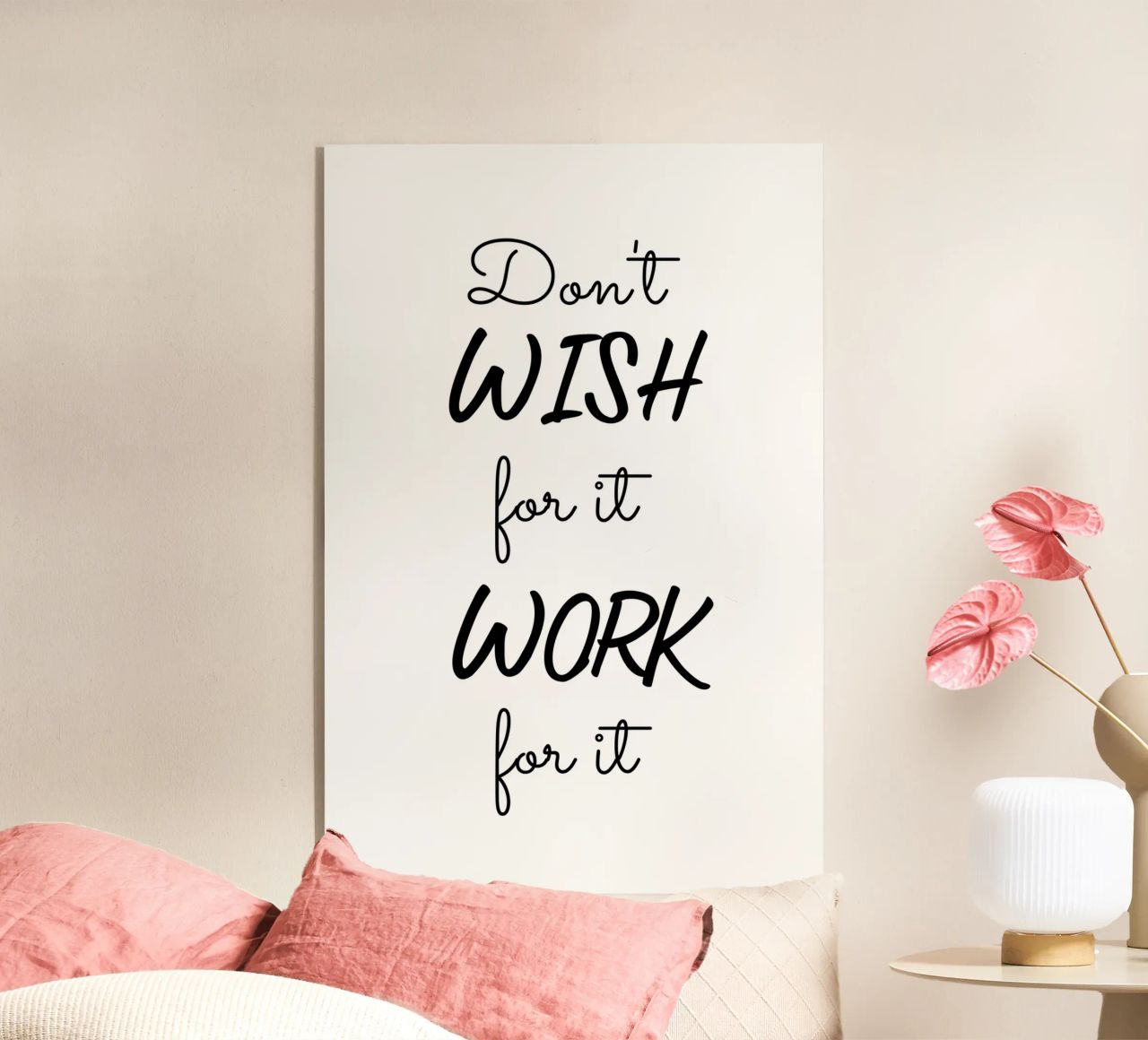 Don’t Wish for It Work for It Motivational plexiglass da Shark Printables