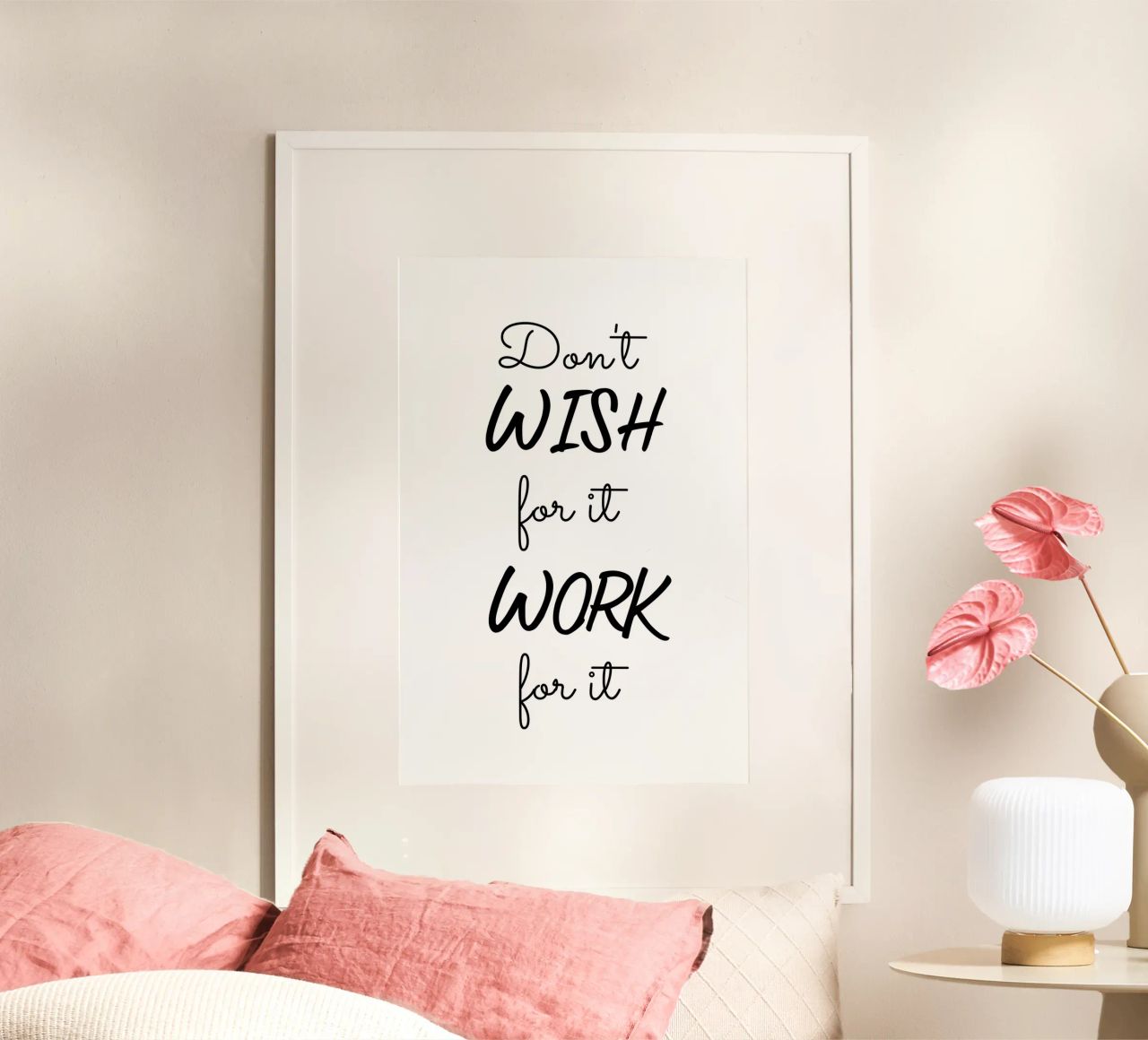 Don’t Wish for It Work for It Motivational carta hahnemühle da Shark Printables