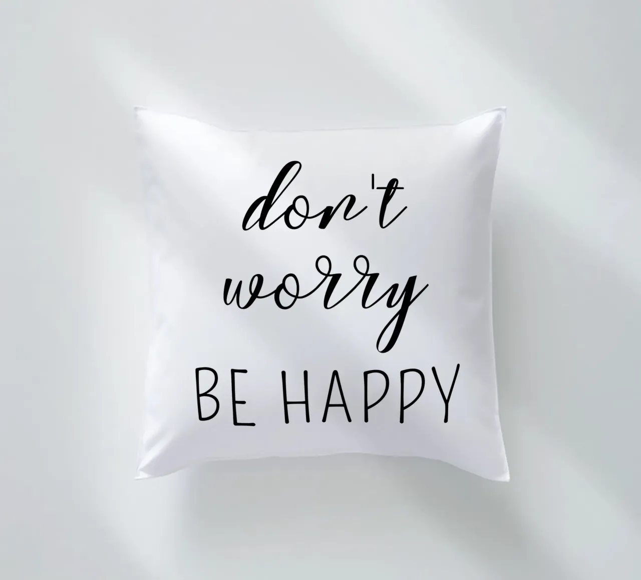 Don’t Worry Be Happy Motivational cuscino da Shark Printables