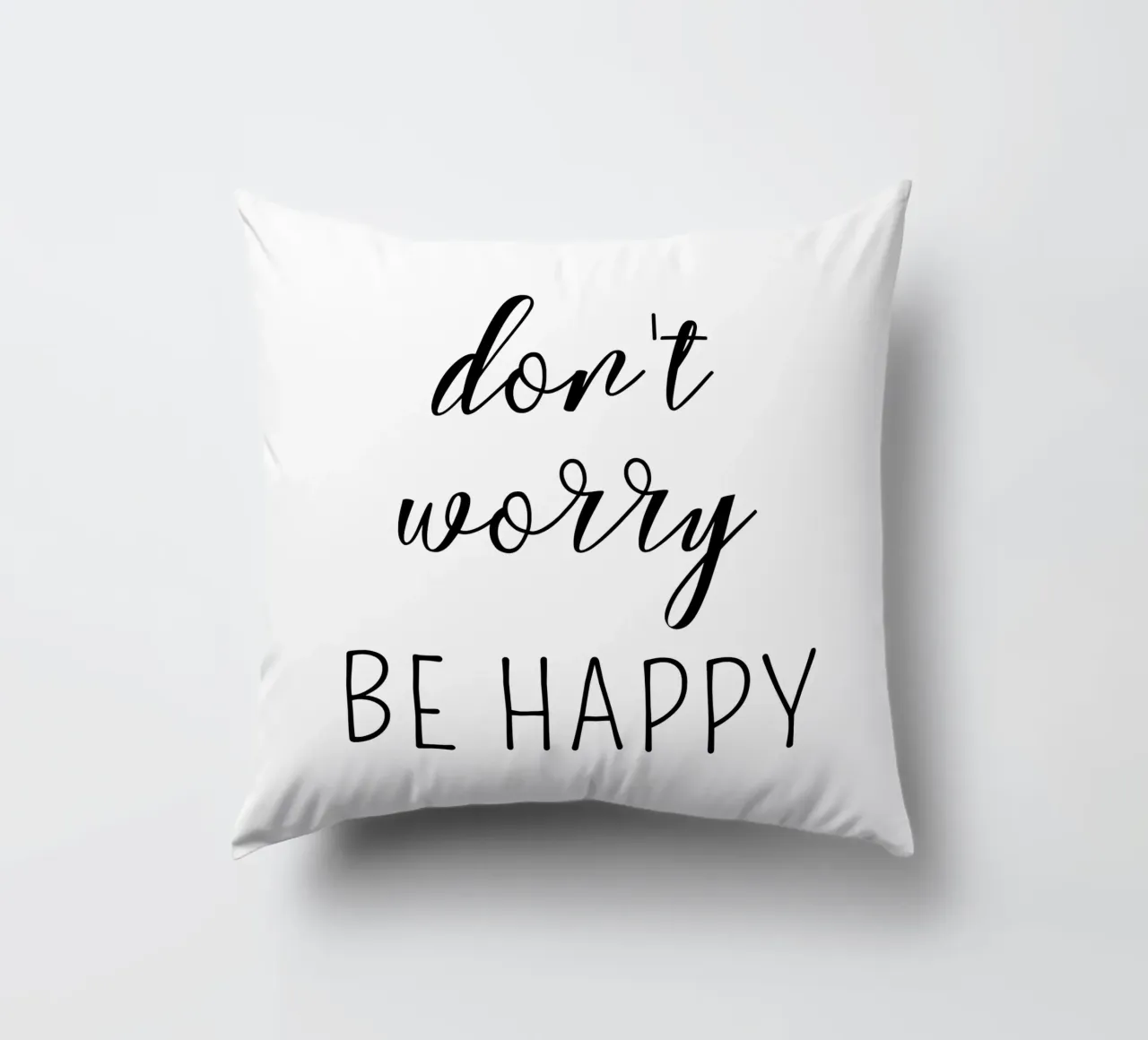 Don’t Worry Be Happy Motivational cuscino da Shark Printables