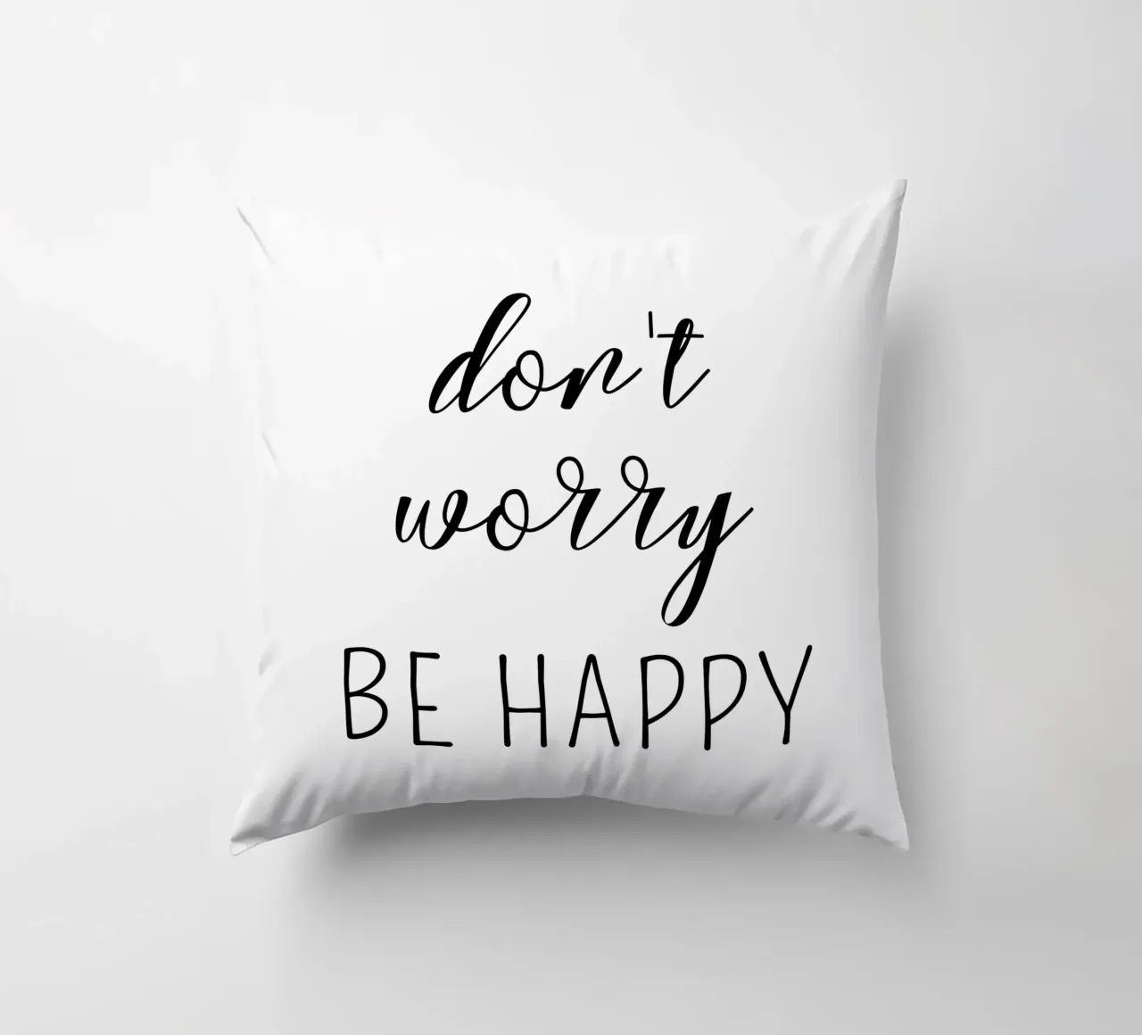 Don’t Worry Be Happy Motivational cuscino da Shark Printables