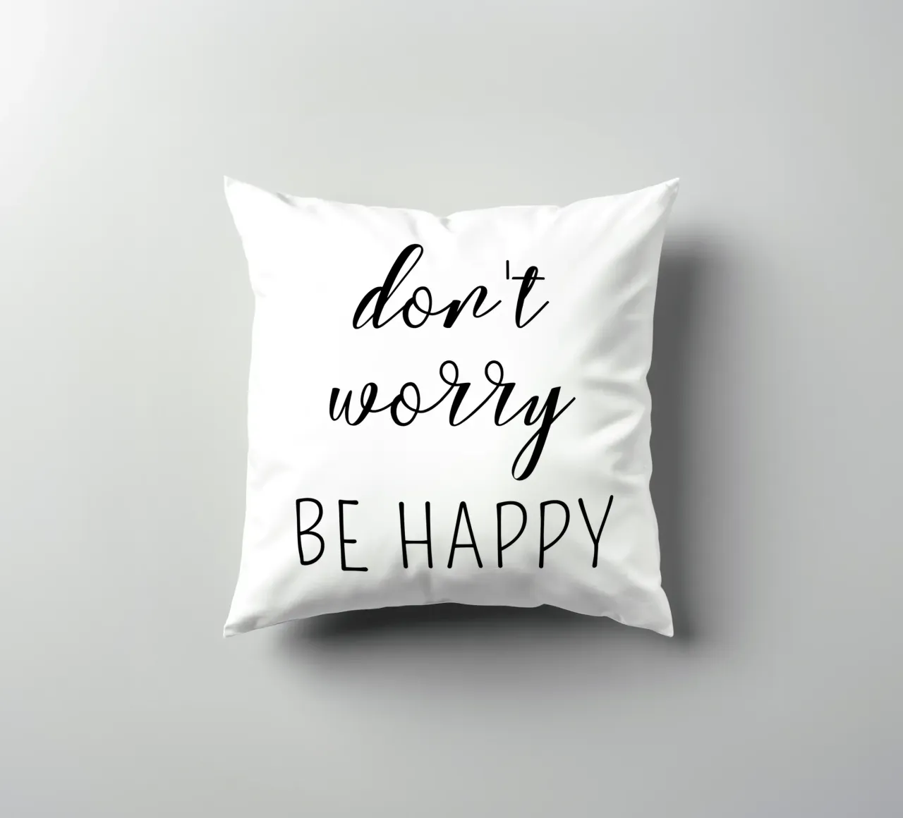 Don’t Worry Be Happy Motivational cuscino da Shark Printables