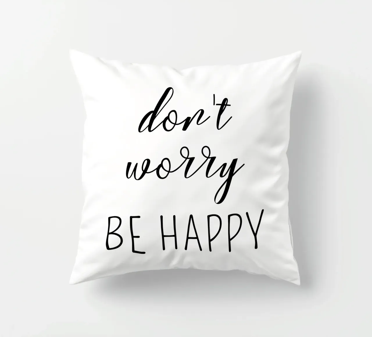 Don’t Worry Be Happy Motivational cuscino da Shark Printables