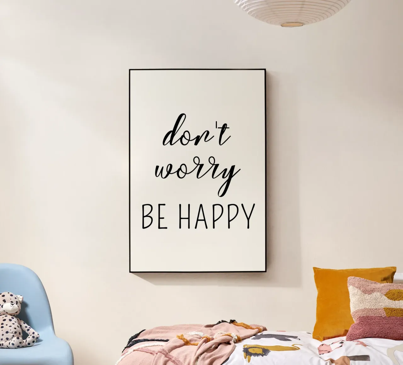 Don’t Worry Be Happy Motivational metacrilato de Shark Printables