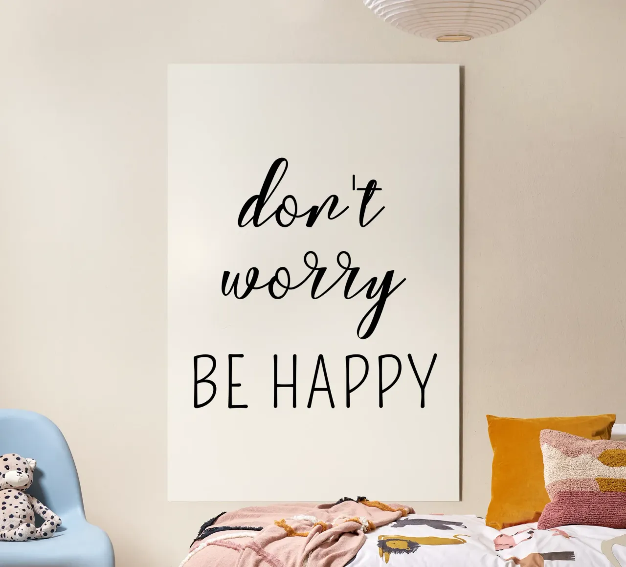 Don’t Worry Be Happy Motivational alluminio dibond da Shark Printables