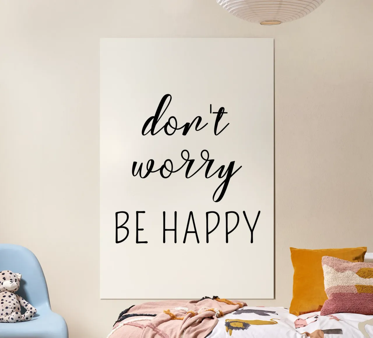 Don’t Worry Be Happy Motivational carta hahnemühle da Shark Printables