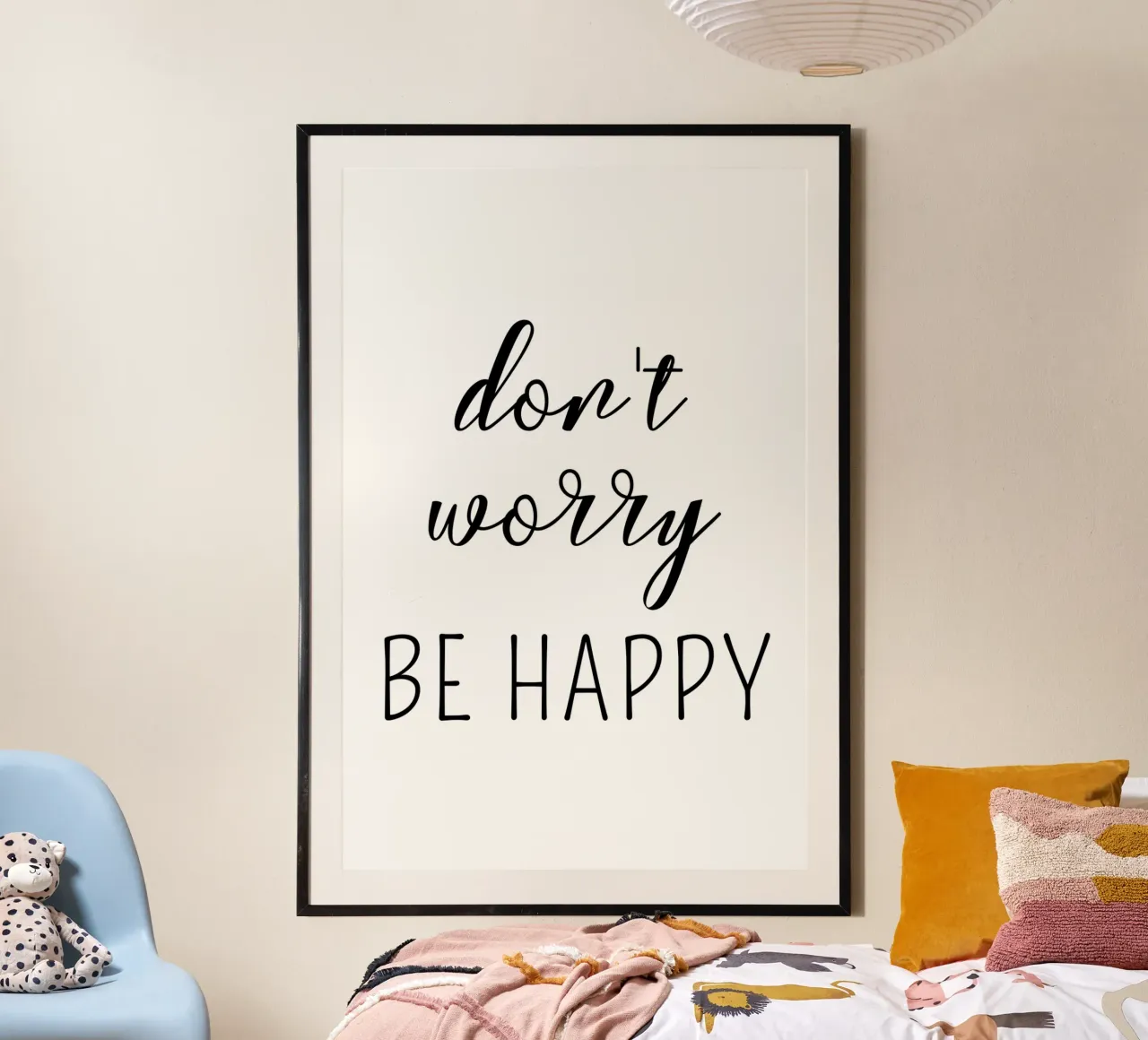 Don’t Worry Be Happy Motivational carta hahnemühle da Shark Printables