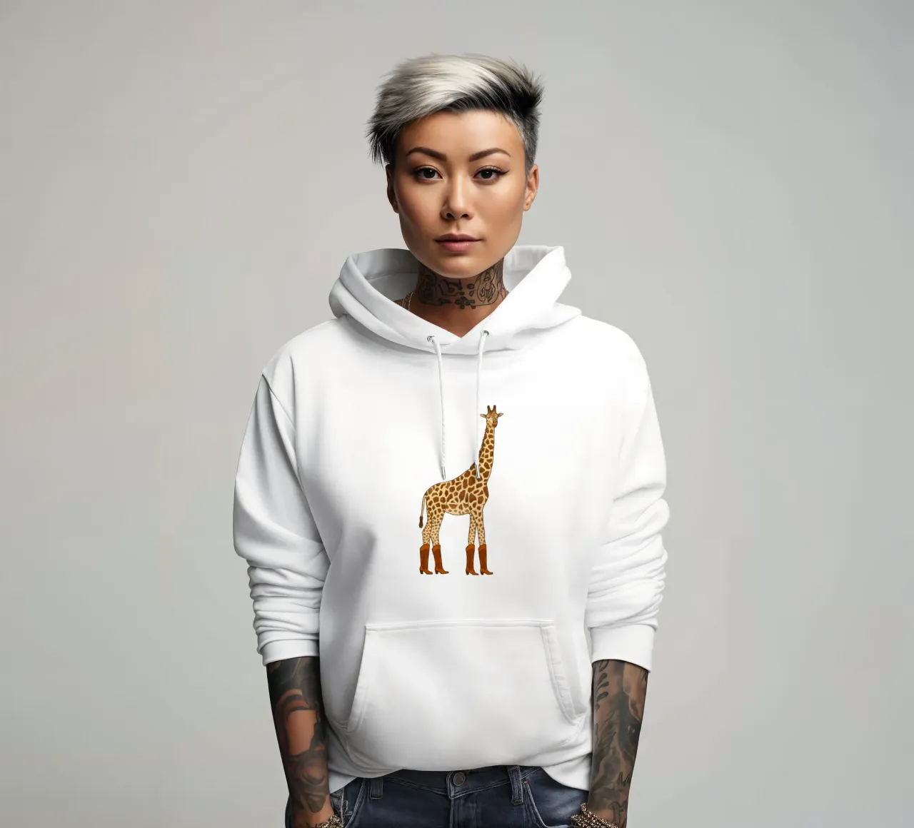 Jolene La Jirafa Vaquera sudadera con capucha de AnyoneCanYeehaw