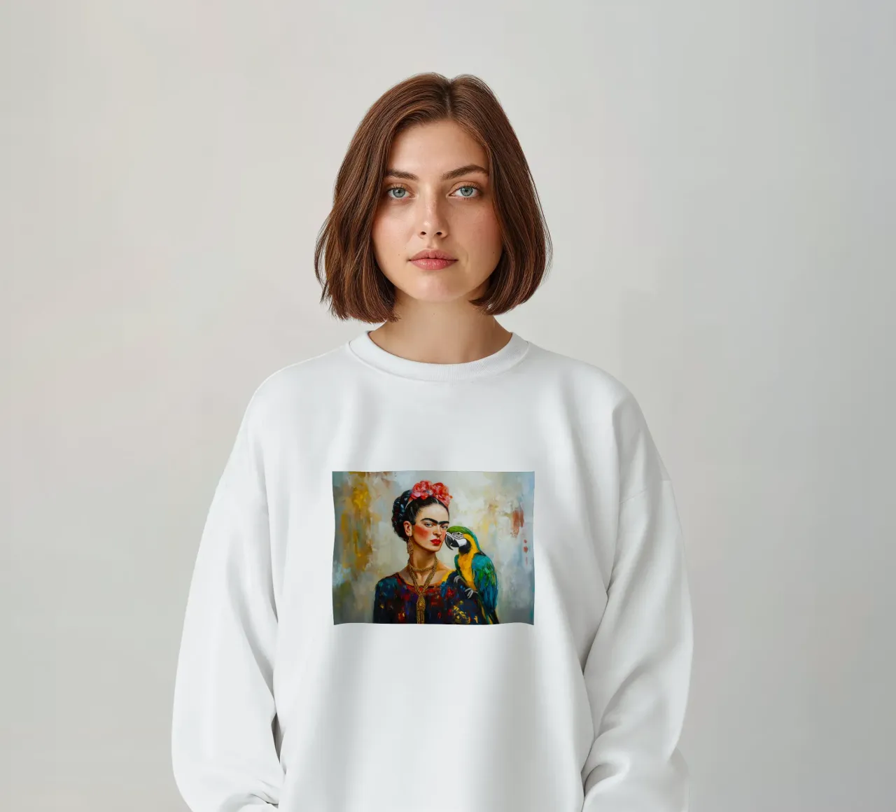 Frida Pappagalli colorati amore felpa da Carinaprint
