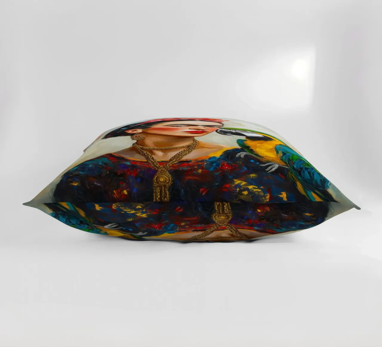 Frida Colourful parrots love decorative cushion by Carinaprint
