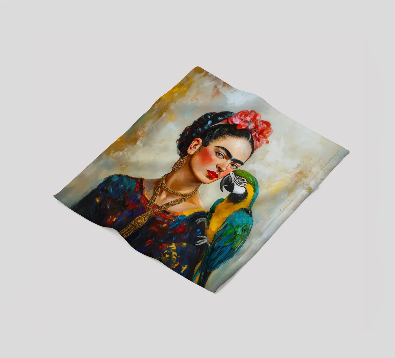 Frida Pappagalli colorati amore coperta in pile da Carinaprint
