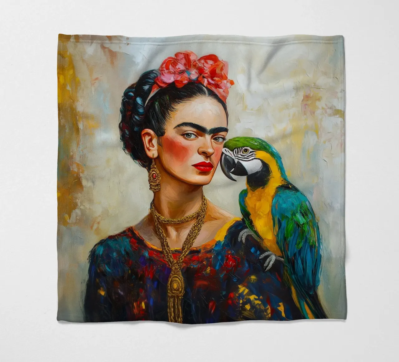 Frida Pappagalli colorati amore coperta in pile da Carinaprint