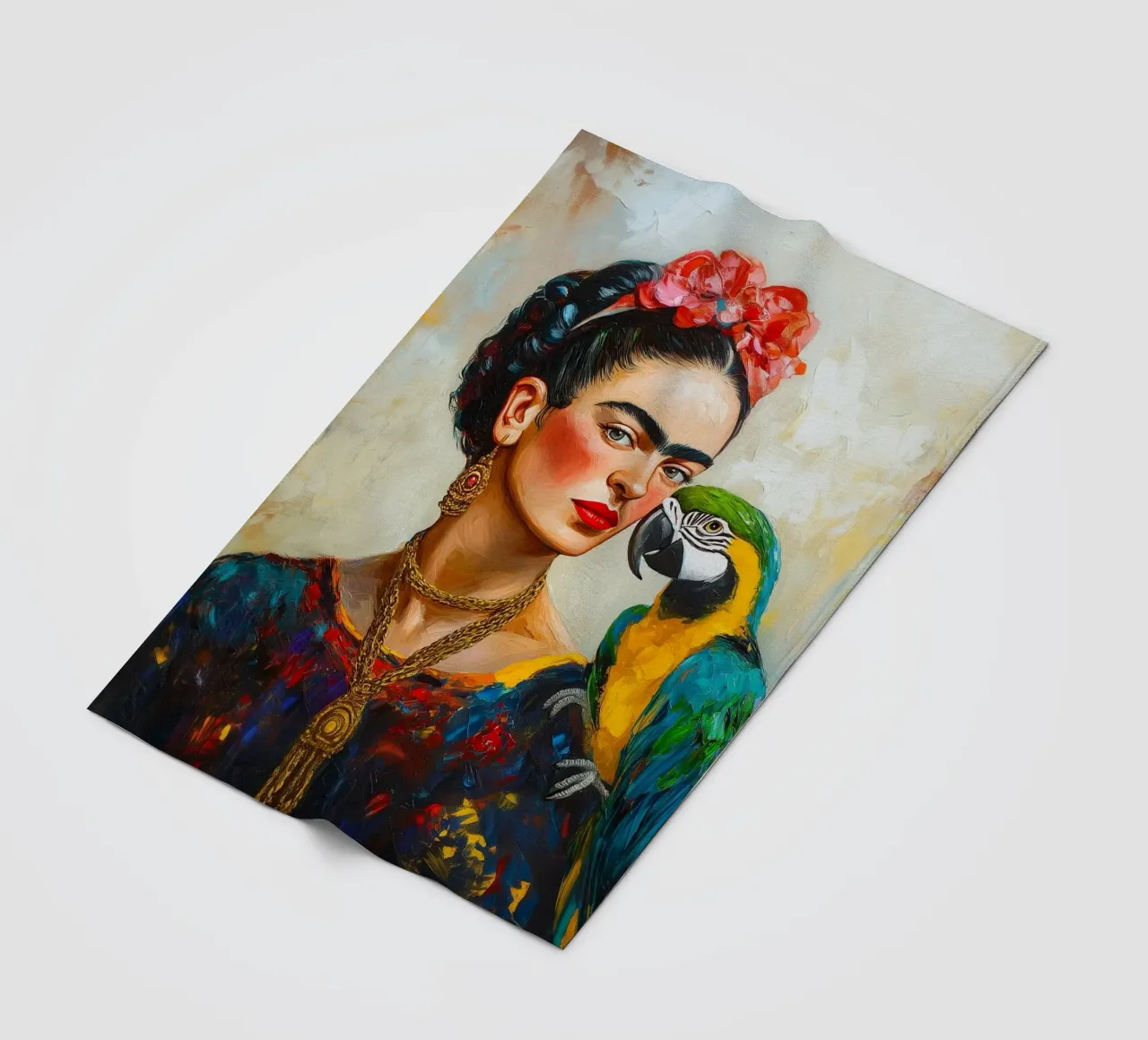 Frida Pappagalli colorati amore coperta in pile da Carinaprint