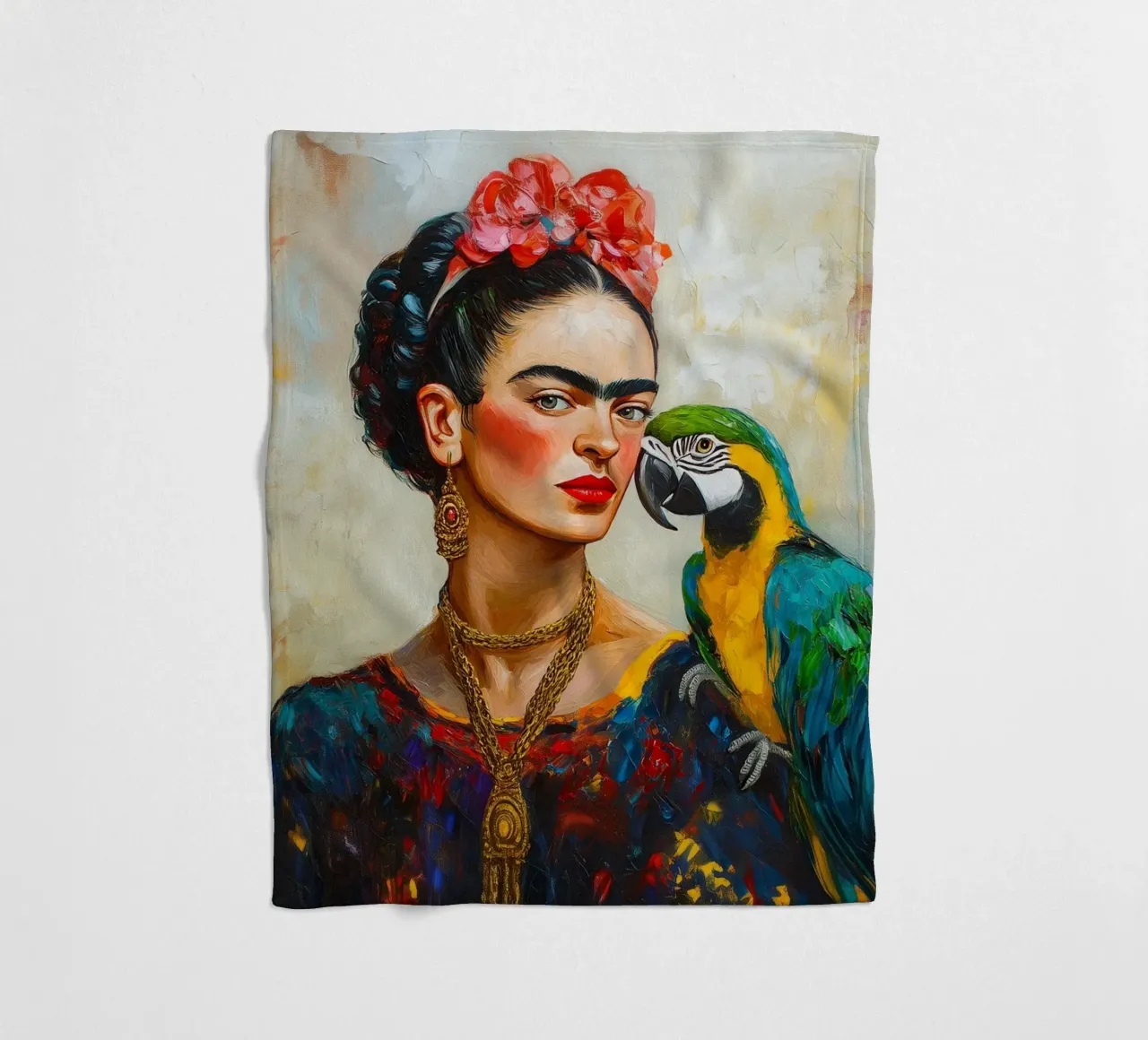 Frida Pappagalli colorati amore coperta in pile da Carinaprint