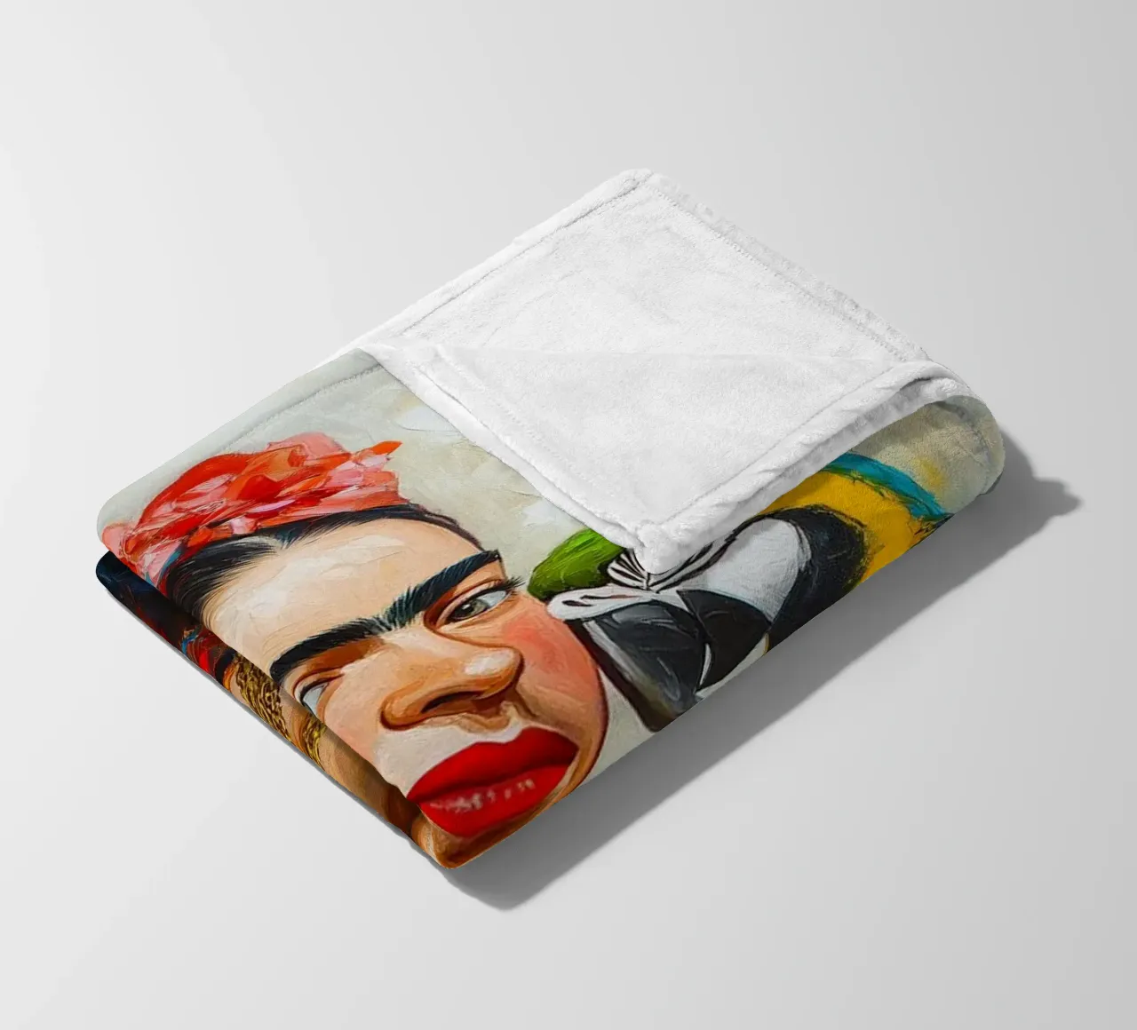 Frida Pappagalli colorati amore coperta in pile da Carinaprint
