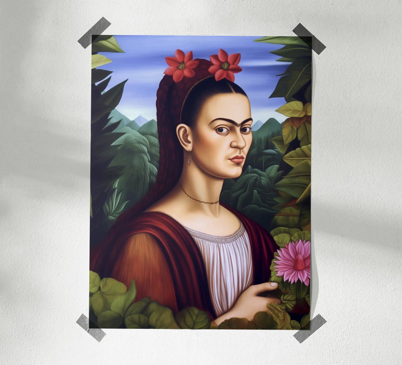 Frida Florale Vintage Painting poster by Carinaprint