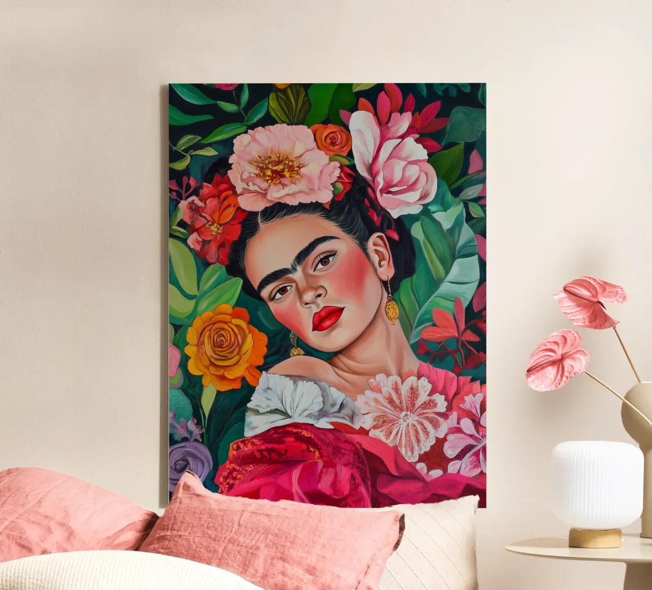 Frida Blüten Romantik Leinwand von Carinaprint