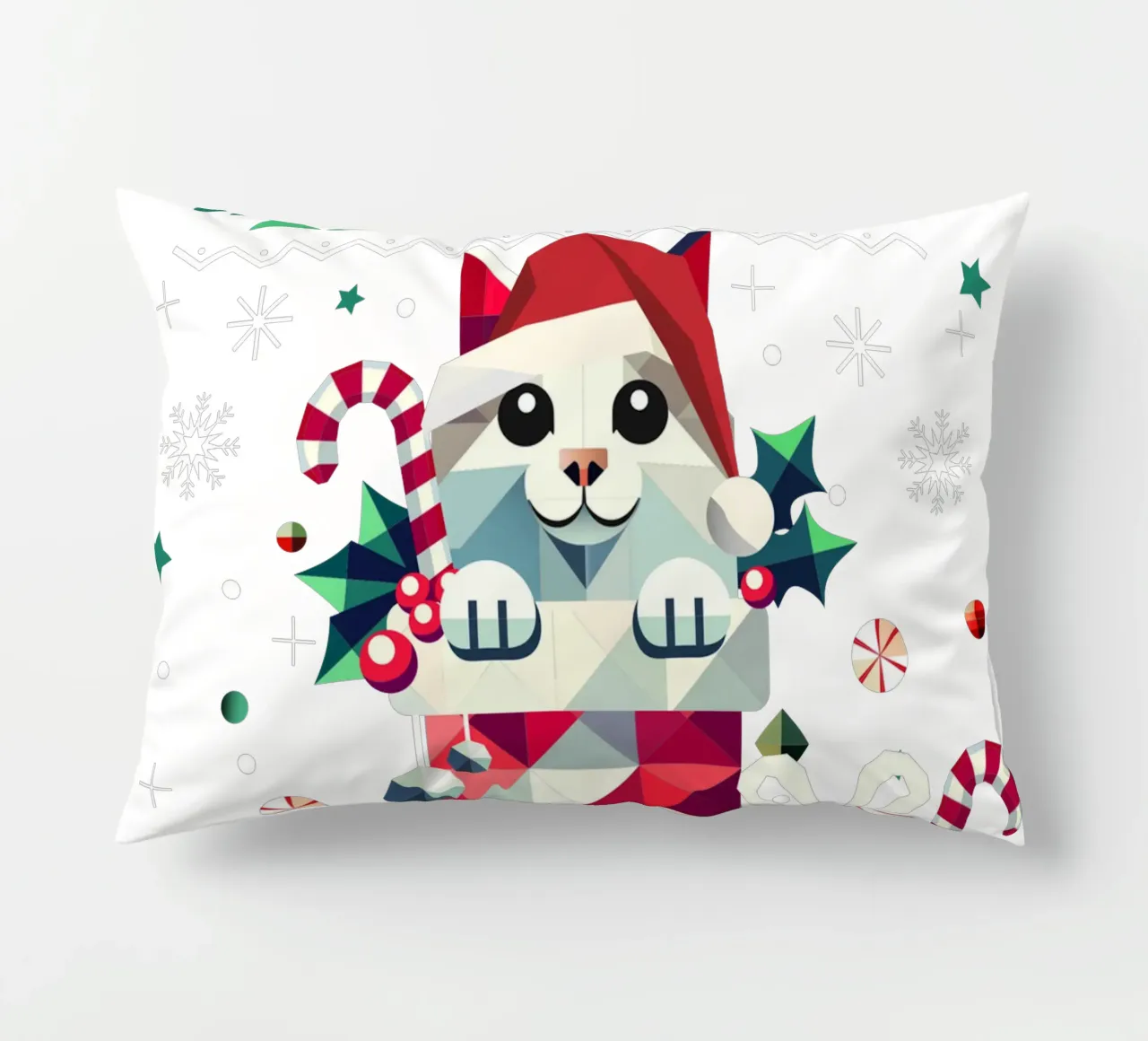 Chat espiègle en chaussette - Ugly Christmas Style coussin de namosh