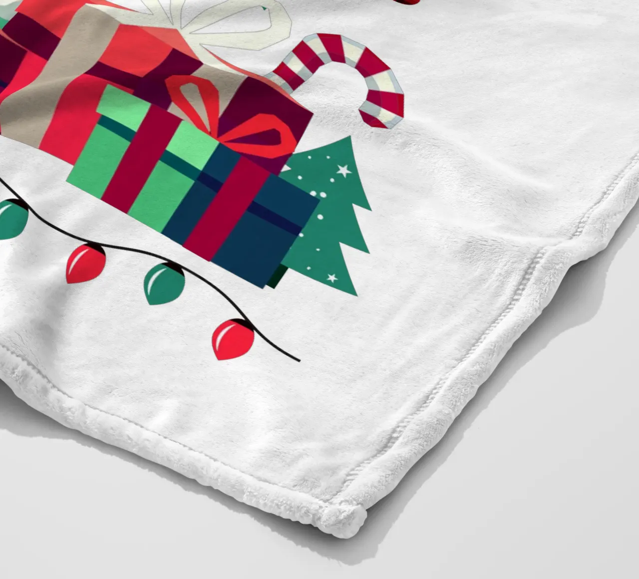 Playful cat in a stocking - Ugly Christmas style fleece blanket by namosh
