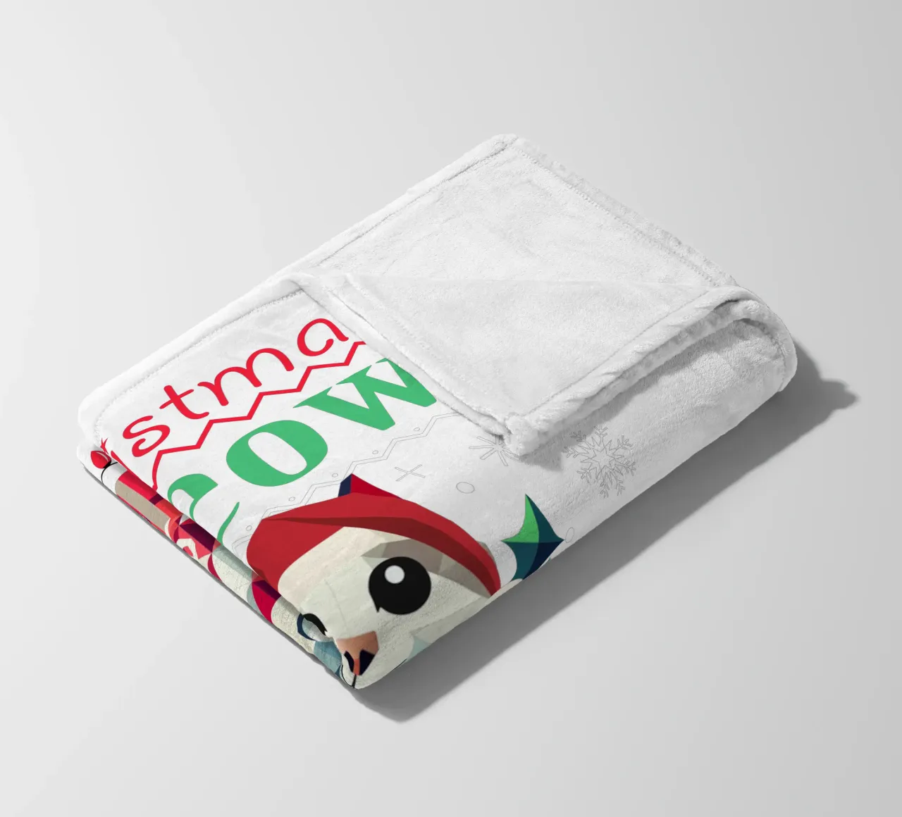 Playful cat in a stocking - Ugly Christmas style fleece blanket by namosh