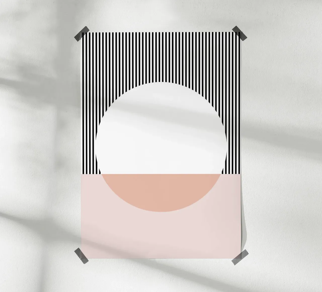 Mid Century Circle poster con telaio in alluminio da BAINAI