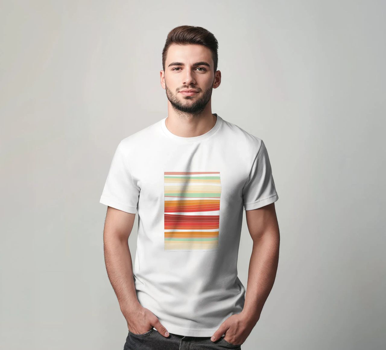 Retro lines t-shirt da BAINAI
