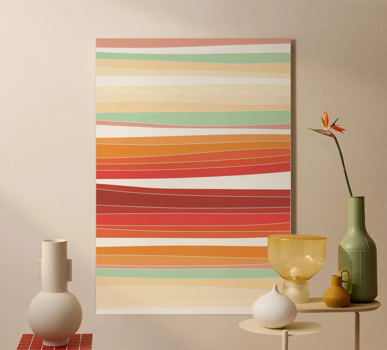 Retro lines acrylic glass by BAINAI
