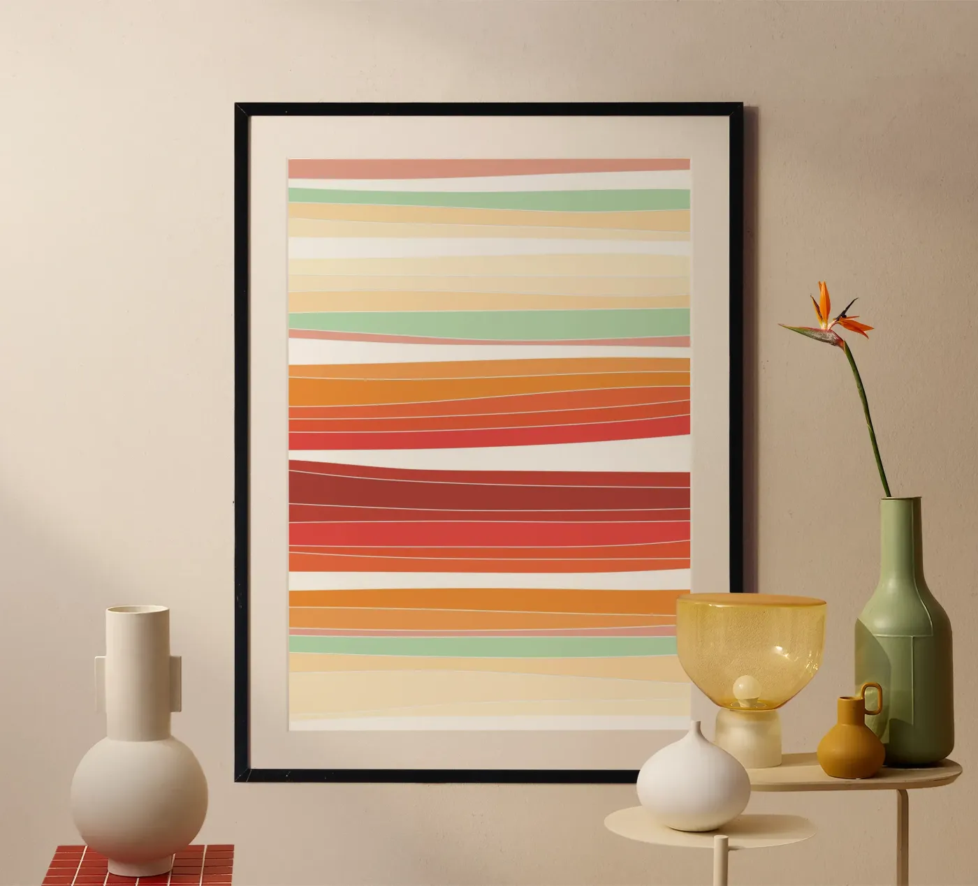 Retro lines poster van BAINAI