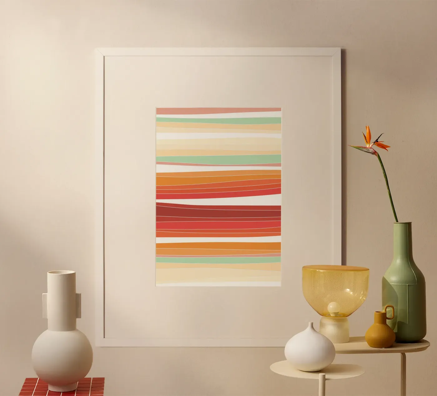 Retro lines poster van BAINAI