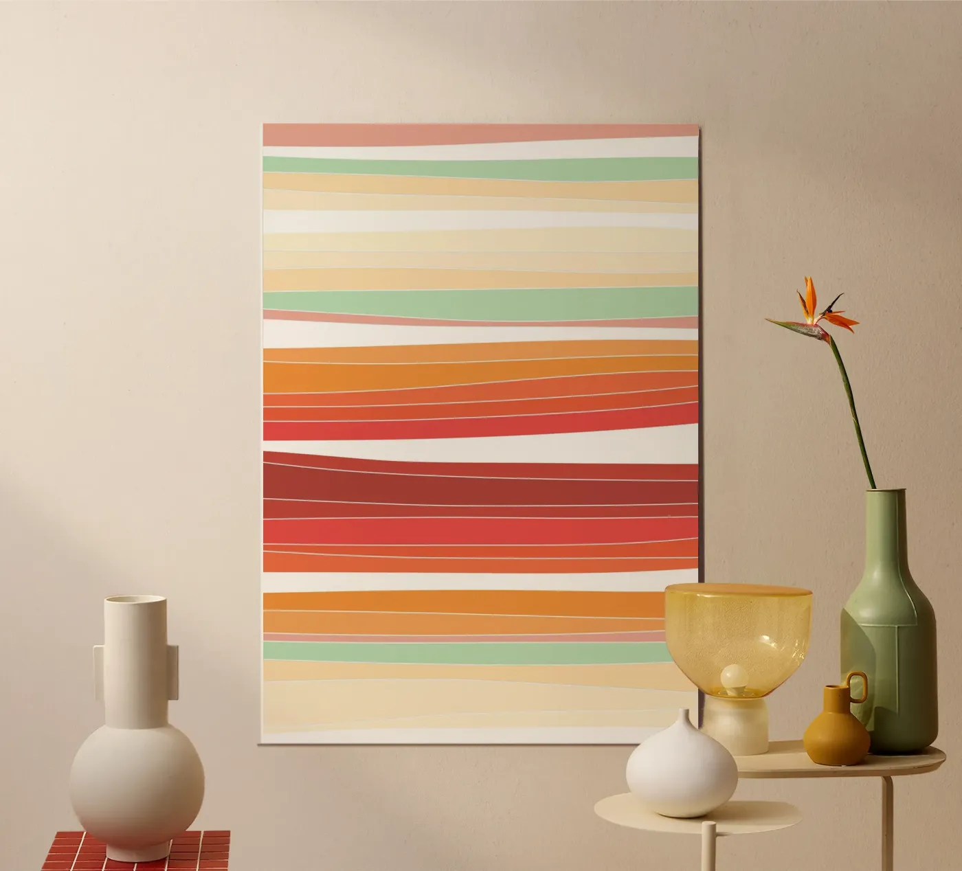 Retro lines poster van BAINAI